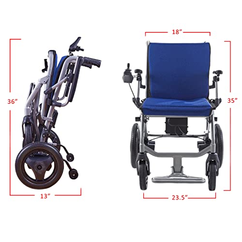 Culver Mobility Kano Electric Wheelchair - Blue, Foldable, Lightweigh