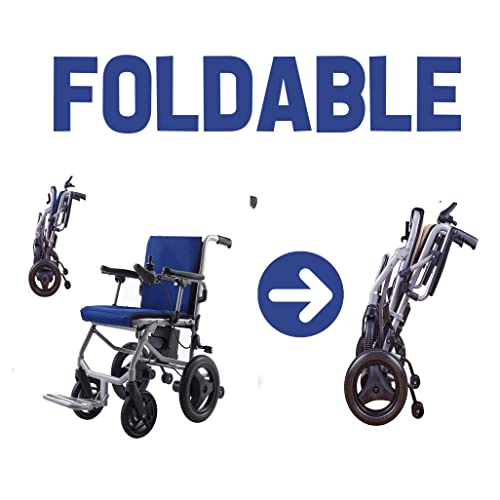 Culver Mobility Kano Electric Wheelchair - Blue, Foldable, Lightweigh