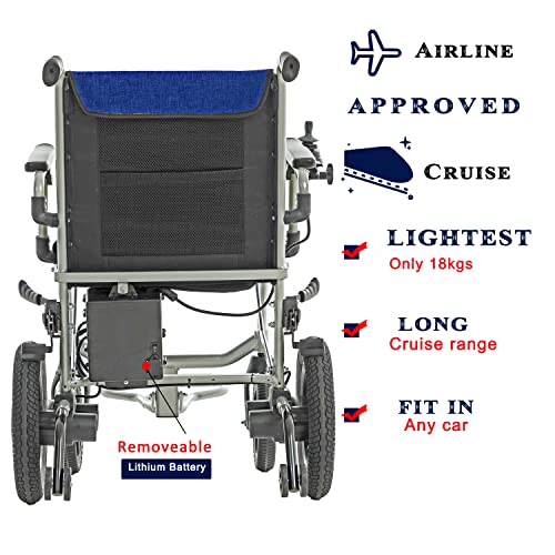 Culver Mobility Kano Electric Wheelchair - Blue, Foldable, Lightweigh