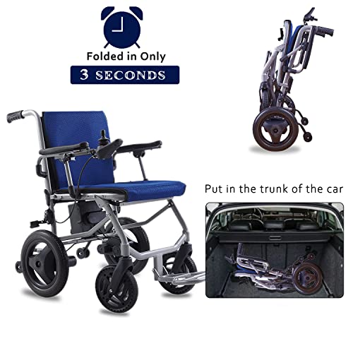 Culver Mobility Kano Electric Wheelchair - Blue, Foldable, Lightweigh