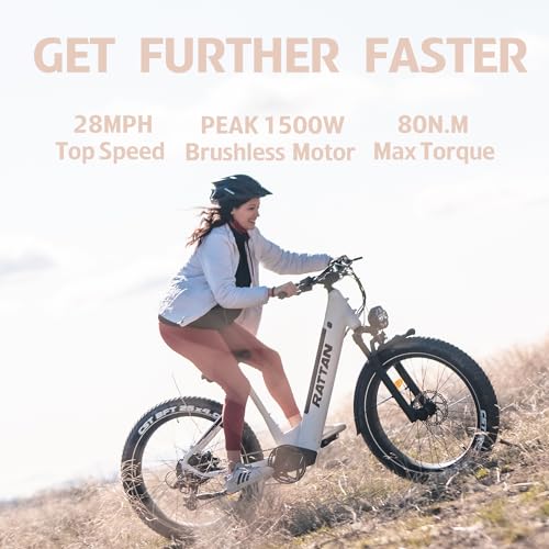 Rattan Pathfinder Electric Bike for Adults, 28MPH, 65 Miles, 1500W Motor - Fat Tires