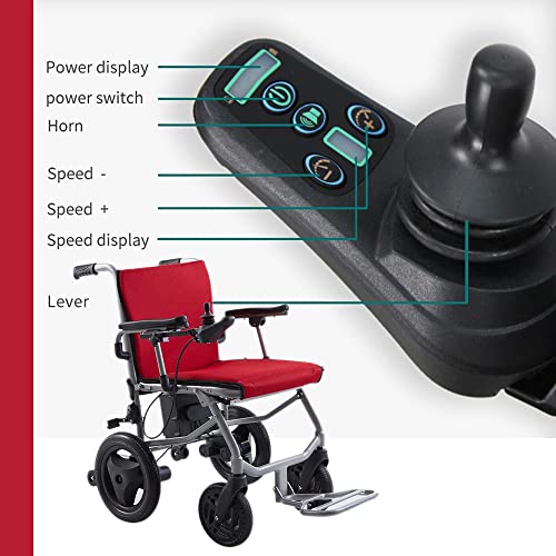 Culver Mobility Kano Electric Wheelchair - Red, Foldable, Travel-Ready