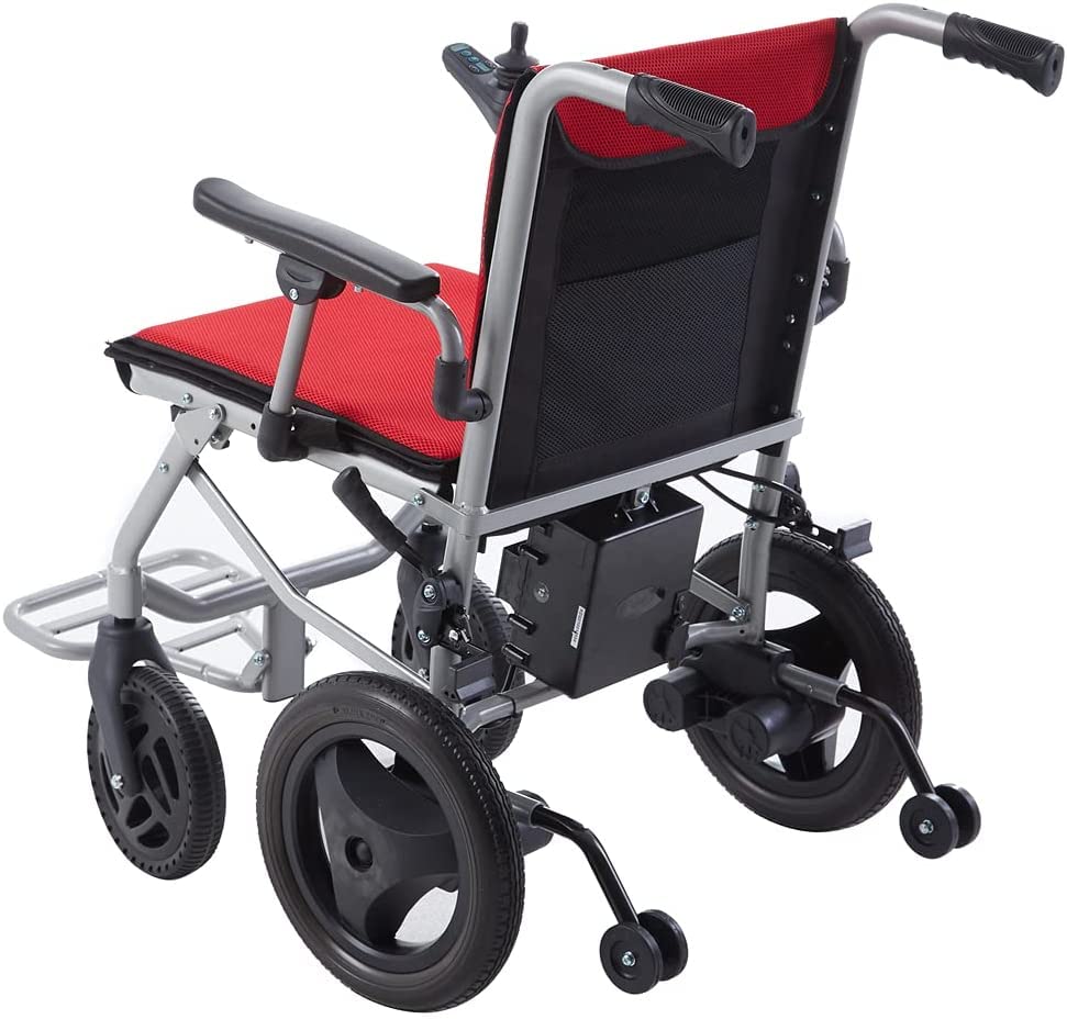 Culver Mobility Kano Foldable Electric Wheelchair, User-Friendly, Travel Size, Wheelchairs for Adults Lightweight,(RED)