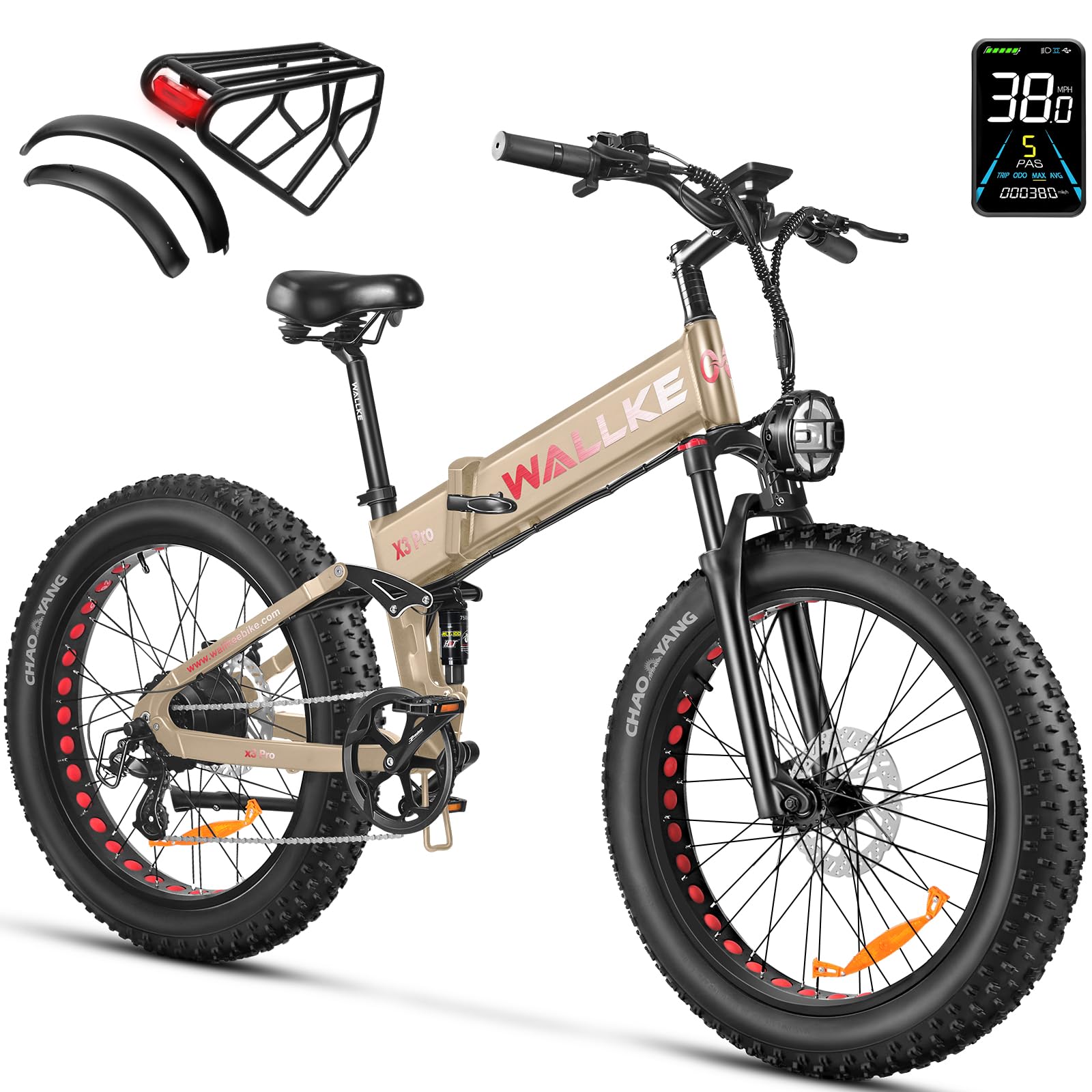 W Wallke X3 Pro Electric Bike 1200W Full Suspension