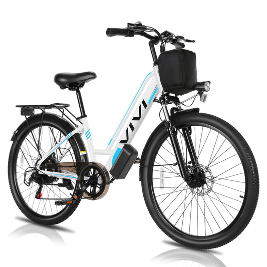 Vivi Electric Bike 500W, 26" Step Through Ebike, Removable 48V Battery, 20MPH