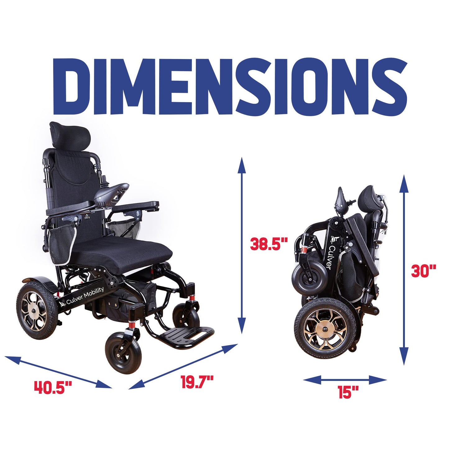 Culver Shawk Electric Wheelchair - Foldable, All-Terrain