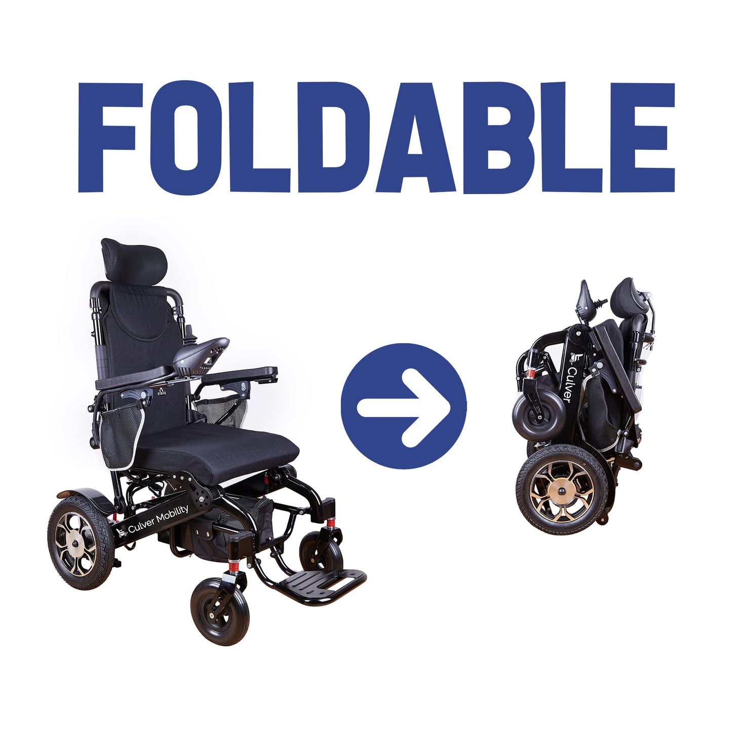 Culver Shawk Electric Wheelchair - Foldable, All-Terrain