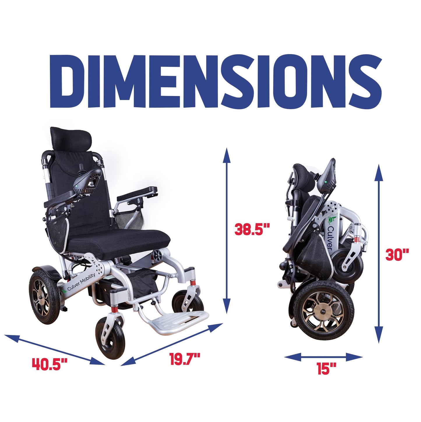 Culver Shawk Electric Wheelchair - Foldable, Lightweight, All-Terrain