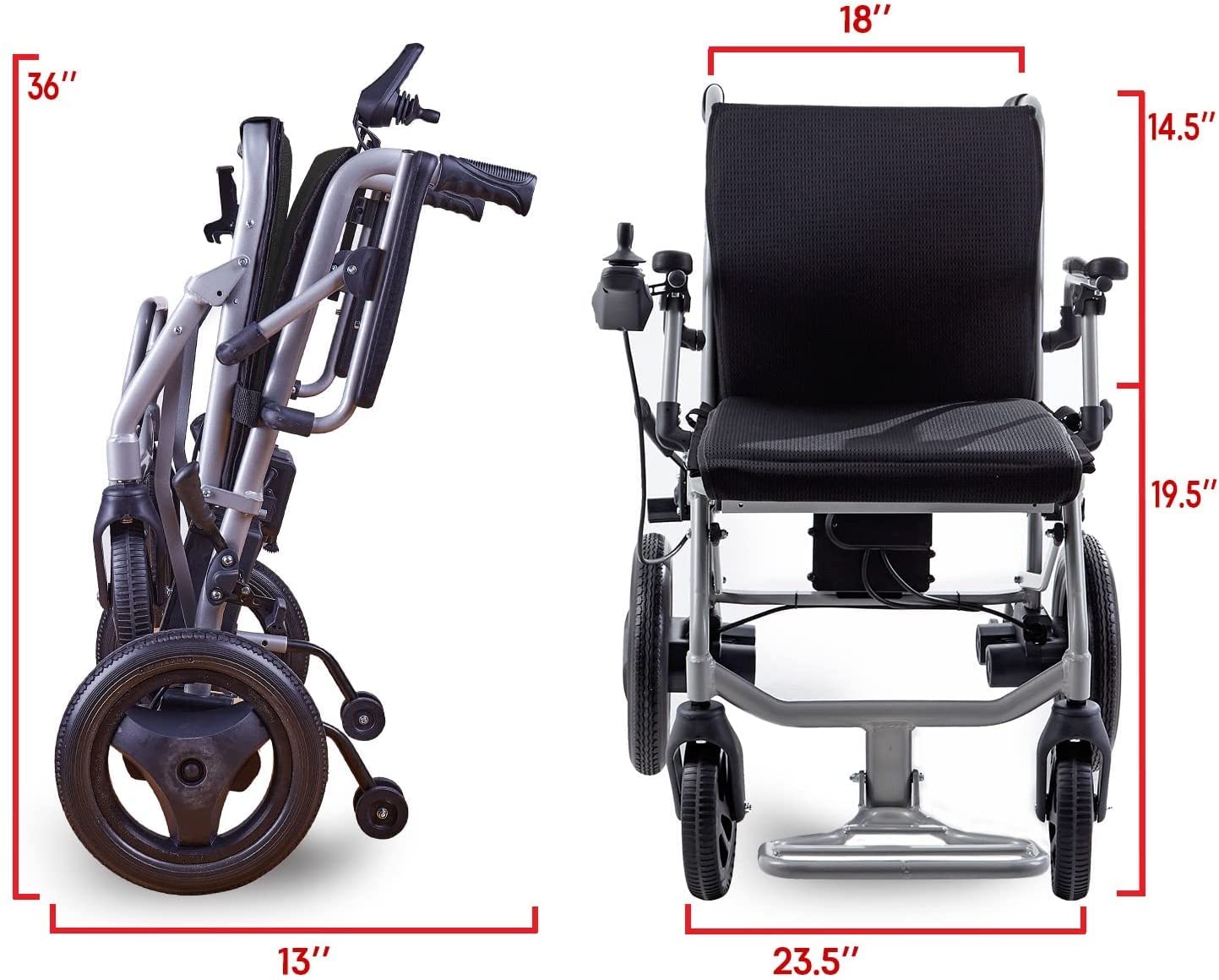 Culver Mobility Kano Electric Wheelchair - Black, Foldable, Travel-Friendly