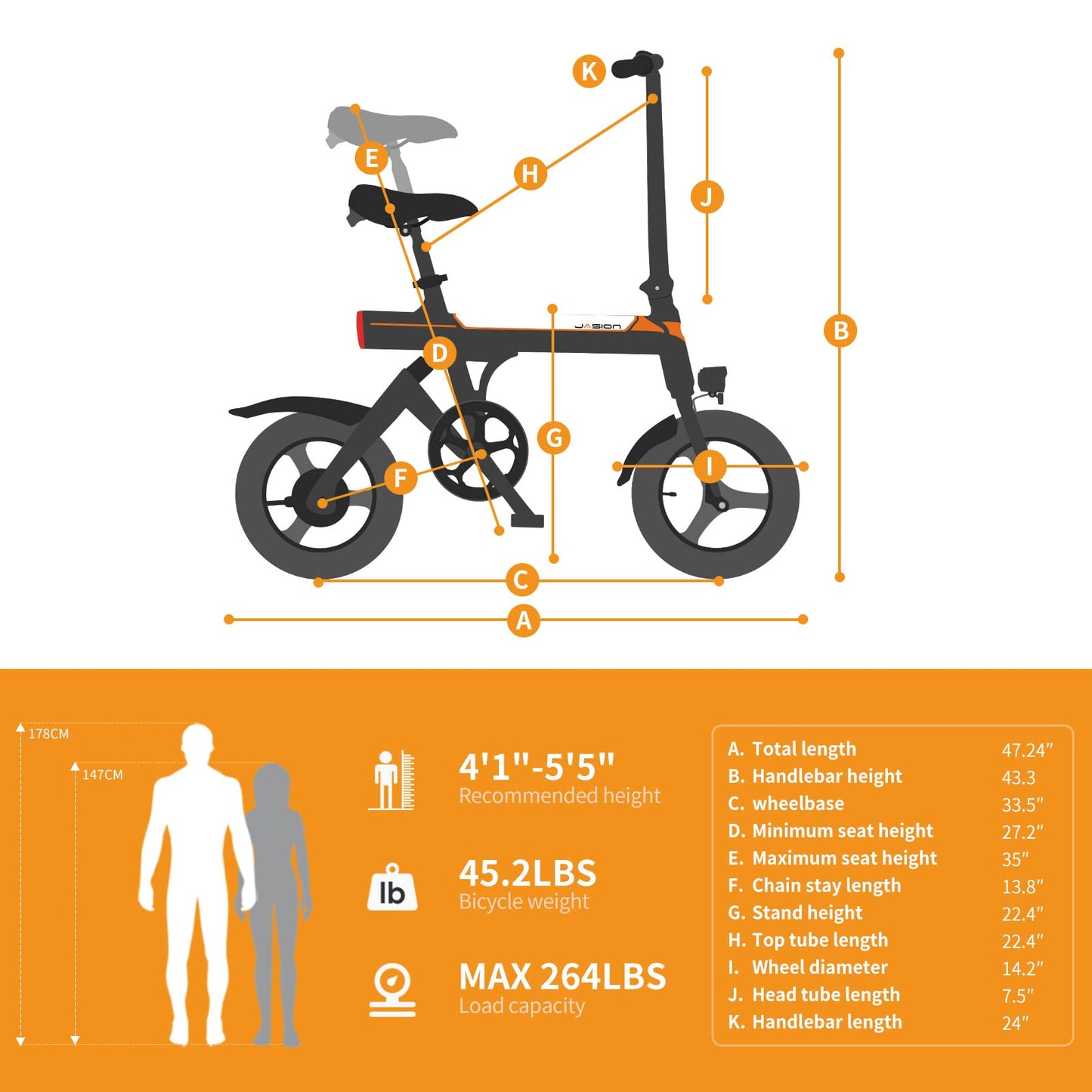 Jasion EB3 Electric Bike for Adults