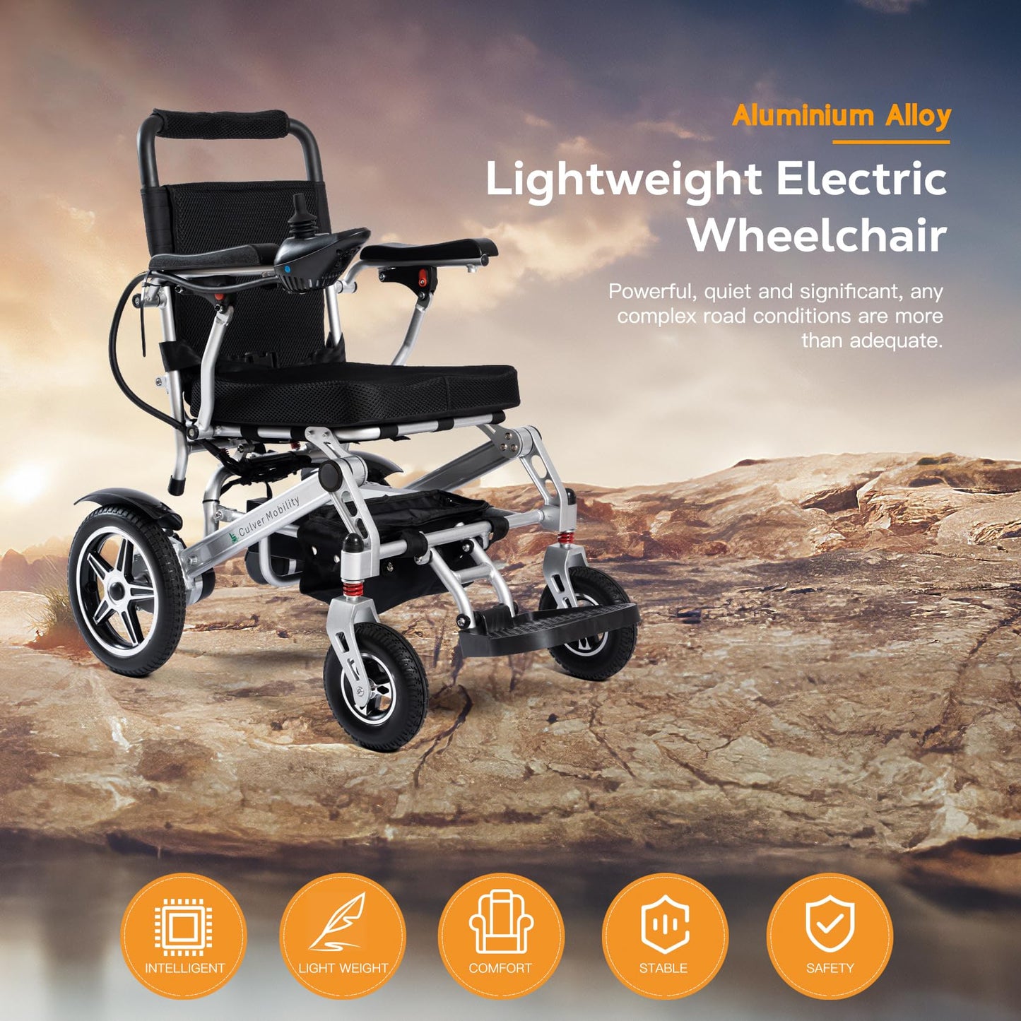 Culver Mobility Rager Compact Electric Wheelchair - Lightweight, Foldable